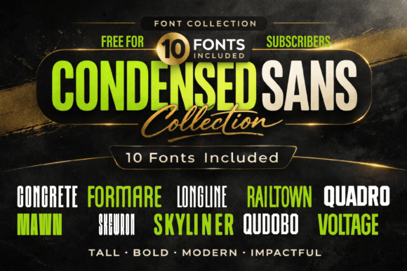 Condensed Collection – 10 Tall Set: Bold Typography for Maximum Impact