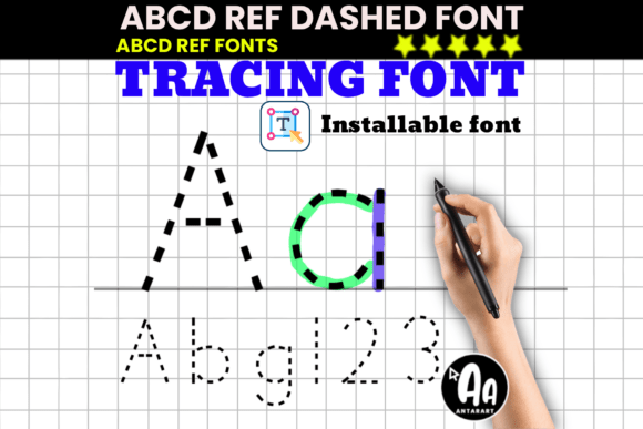 Mastering Handwriting: The Abcd Ref Dashed Dotted Tracing Font