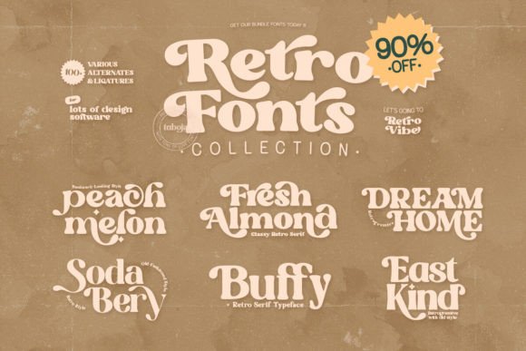 Retro Fonts Collection: A Designer's Toolkit for Timeless Projects