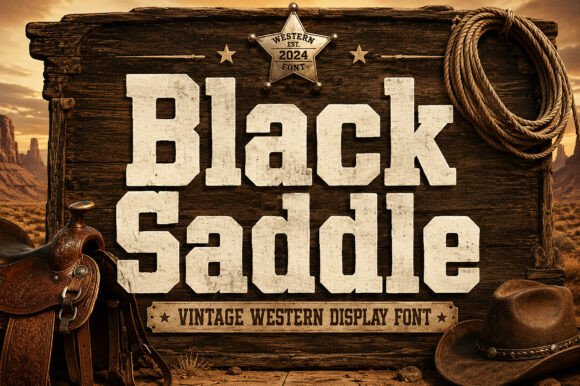 Ride Into Bold Design with the Black Saddle Font