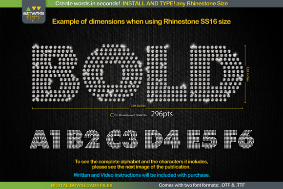 RS04 Modern DIY Rhinestone TTF: Create Sparkling Designs Instantly